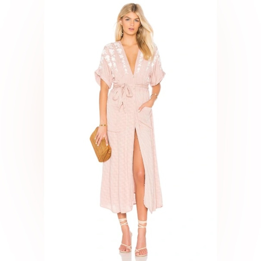 Free People Love to Love embroidered midi dress